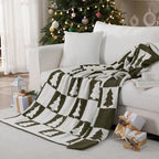 Buryeah Christmas Tree Knit Throw Blanket, 50 x 60 Inch Reversible Knitted Throw Blanket, Cozy Soft Lightweight Gift for Couch Sofa Bed(Olive Green) - Image 5