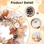 Fall Teardrop Swag Wreath, 3 Pack, 22" Artificial Pumpkin - Image 4