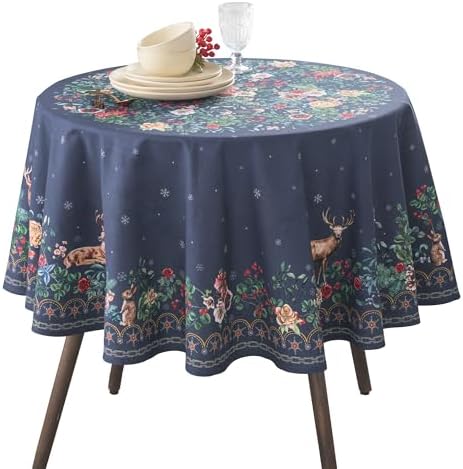 Maison d' Hermine Table Cloth Round Table Reusable 100% Cotton 69" Diameter by MaisondHermine