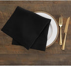 Solino Home 100% Pure Linen Napkins Black Hemstitch, 20 x 20 in, Set of 4 - Image 2