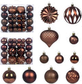 Christmas Tree Balls Ornaments Set, 48 Pcs Shatterproof Plastic Decorative Baubles Shiny Hanging Ball Ornaments for Xmas Tree Holiday Party Wedding Decoration, Coffee by Unknown