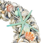 Natural Seashell Wreath w/Shells, Starfish, Pearls, Sea Snails - Spring & Summer Coastal Decor Beach House Indoor Door Wreath, 23in Blue/Aqua - Image 4