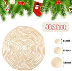 Fairysandy 49.2 ft Wood Bead Garland Rustic Christmas Farmhouse Decorations - Image 2
