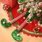 Valery Madelyn 48" Red Green Elf Christmas Tree Skirt for Tree Decorations - Image 2