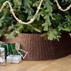 Hommtina Christmas Tree Collar- 42",Christmas Tree Base Christmas Basket Collar for Home, Living Room,for Covering Tree Stand (Brown4, 42 in) - Image 4
