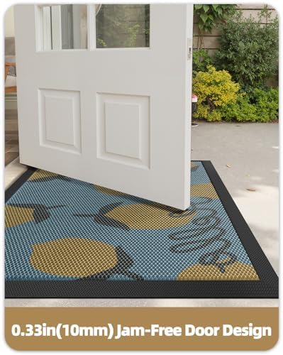 Color&Geometry Outdoor Doormats 32"x60", Yellow- Dirt Trapping, Non-Slip, Durable, Low Profile, Easy Clean, Sturdy Rubber Entry Rug, Front Door Mat for Inside House/Entrance/Entryway - Image 3