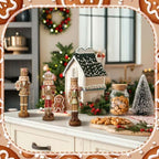 Simgoing 3 Pcs Gingerbread Nutcracker Figures Resin Christmas Nutcracker - Image 6
