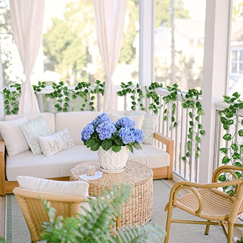 CQURE 144 Pack 1008Ft Artificial Ivy Garland, Fake Vines UV Resistant Greenery Leaves Fake Plants Hanging Aesthetic Vines for Home Garden Wall Room Decor - Image 2