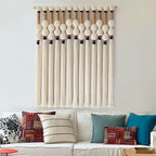 Macrame Wall Hanging Boho Wall Art Handmade Spherical Knot 27" W x 33" L - Image 3