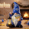 Capoda 8" Hanukkah Gnome Figurine with LED Lights Menorah, Chanukah Decor by Capoda