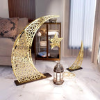 Ramadan Crescent Moon Decor Islamic Home Decoration for Eid Muslim Gifts (Shiny Gold, 33x24.4 inches | 84x62 cm) - Image 2