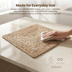 Craft Trade Braided Jute Placemats, Set of 6, 13x13 Inch Square Natural Fiber Dining Table Mats, Heat Resistant & Eco-Friendly Farmhouse Decor, Natural - Image 3