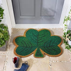 Tinideya St. Patrick's Day Welcome Doormat Outdoor Shamrocks Coir Door Mat by Tinideya