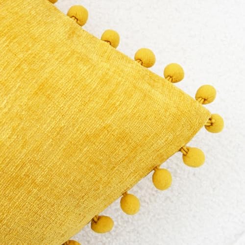CaliTime Decorative Throw Pillow Covers 22 X 22 Inches Mustard Yellow - Image 3