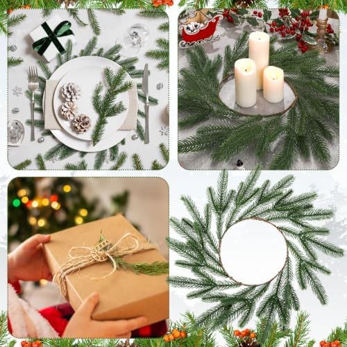 Christmas Placemat Set of 12 Artificial Norfolk Wreath Charger - Image 5