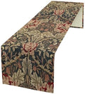 William Morris Style Table Runner for Table Decor, Art Blue Vintage Botanical Flower Rustic Floral Bird Printed for Kitchen Dining Room Living Room Farmhouse Party Holiday Decorate 13" x 120" by LIZIMI