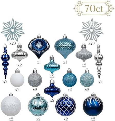 Valery Madelyn 70ct Christmas Tree Decorations Ball Ornaments Set - Image 3