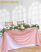 10 Pieces 10Ft Dusty Rose Chiffon Table Runner Rustic Boho Wedding Runners - Image 4
