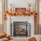 Ghrdopy 9Ft Fall Garland with 42 Lights & Timer Mantle Decor - Image 5