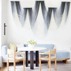 IOWER Macrame Wall Hanging Dip Dyed Blue Fiber Art Tapestry Boho Wall Decor - Image 2