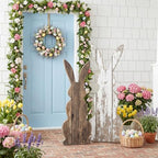 Weysat 2 Pcs 23.6/31.5" H Easter Bunny Welcome Porch Sign Wooden Bunny Standings Porch Decor Large Easter Outdoor Sign Farmhouse Rabbit for Yard Front Door Indoor Outdoor Kitchen Garden - Image 2