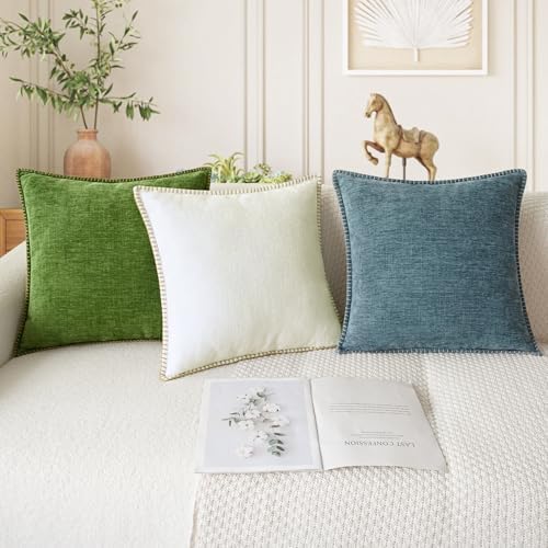 CaliTime Decorative Couch Throw Pillow Covers 26 X 26 Inches Cream - Image 5