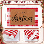 Moucuny 2 Pcs Christmas Front Door Mat Outdoor, Merry Christmas, Non Slip - Image 3