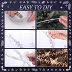 Retisee Crystal Christmas Tree Decor Acrylic Garland, Clear, Butterfly - Image 4