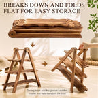 3 Tiered Serving Tray Wood Cupcake Display Stand, Wave Edge Rectangle - Image 7