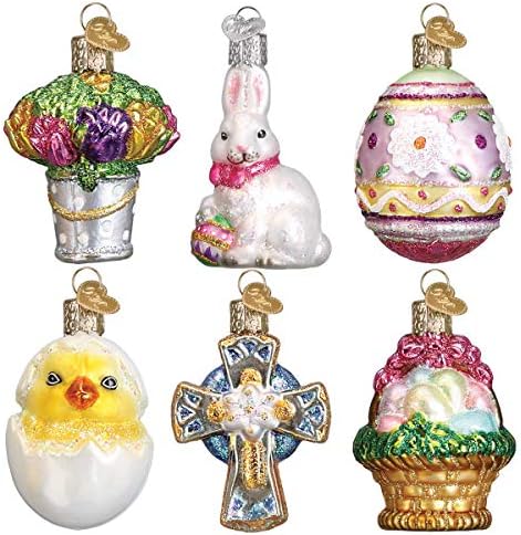 Old World Christmas Ornaments: Mini Ornamen Sets Glass Blown Ornaments for Christmas Tree, Easter Set by OldWorldChristmas