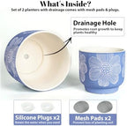 Ceramic Plant Pots, 8+6 Inch, 2 Pcs Indoor Planters with Drainage Holes - Image 4