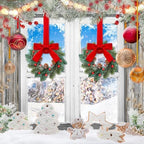 Knitgrip 12 Pcs Mini Christmas Kitchen Wreath with Red Bow Pine Cone Decor - Image 4