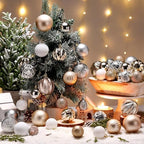 Lunmon 64 Pcs Christmas Ball Ornament Gold Silver White 1.57/1.97/2.36 Inch - Image 2