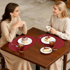 homing Heat Resistant Oval Placemats Set of 8, Red - Image 7
