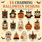 Vintage Halloween Decorations, Wooden Shelf Decor for Tabletop & Desk - Image 2