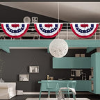 8PCS 2x4 FT American Pleated Fan Flags, Patriotic Bunting - Image 6