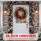 20inch Christmas Wreath, Velvet Balls Berries and Pinecones - Image 6
