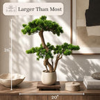 Artificial Bonsai Tree 26" Tall with Realistic Wood and Ceramic Pot, Fake Plants for Home, Bedroom and Office Desk, Japanese Decor - Image 3