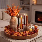 Conelist 5 Pcs Pumpkin Taper Candles Autumn Halloween Gifts, Multicolor - Image 6