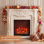 BLOSMON Fall Garland for Mantle with Flower, 6ft, Fall Decorations for Home - Image 2