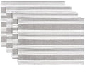 Over&Back Set of 4 Woven Placemats - Colorful Dining Table Mat - 100% Cotton - Machine Washable - Kitchen and Home Decor - Grey - 14" L X 20" W by overback
