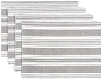 Over&Back Set of 4 Woven Placemats - Colorful Dining Table Mat - 100% Cotton - Machine Washable - Kitchen and Home Decor - Grey - 14" L X 20" W by overback