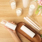 Shihanee 6 Glass Cylinder Vase Pillar Candle,White,Set of 12 - Image 4