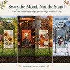 AceList Garden Flag Stands, 2 Pack for Fall and Holiday Outdoor Displays - Image 2