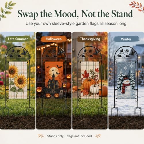 AceList Garden Flag Stands, 2 Pack for Fall and Holiday Outdoor Displays - Image 2