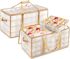 SONGMICS Large Christmas Ornament Storage Boxes, Set of 2, with 256 Slots by SONGMICSbySONGMICSHOME