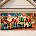 Santa Claus Garage Door Banner 16x7 Ft - Bold MERRY CHRISTMAS Text for 2 Car Garage Outdoor Indoor Decor by THISFIND
