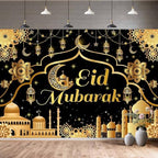 20x10ft Ramadan & Eid Mubarak Backdrop, Muslim Ramadan Decorations Banner, Home Muslim Eid Festival Party Supplies, Photo Booth Background - Image 2