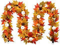 6FT Fall Garland with LED Lights, Mantel Fireplace Garland by Chonsun