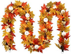 6FT Fall Garland with LED Lights, Mantel Fireplace Garland by Chonsun